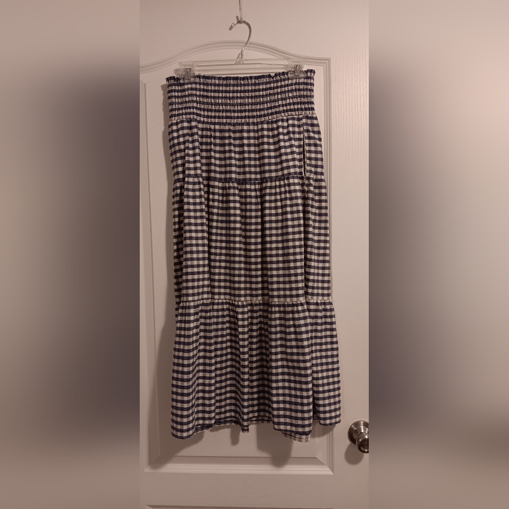 Universal Thread Gingham Skirt in Blue and White - Picture 2 of 4